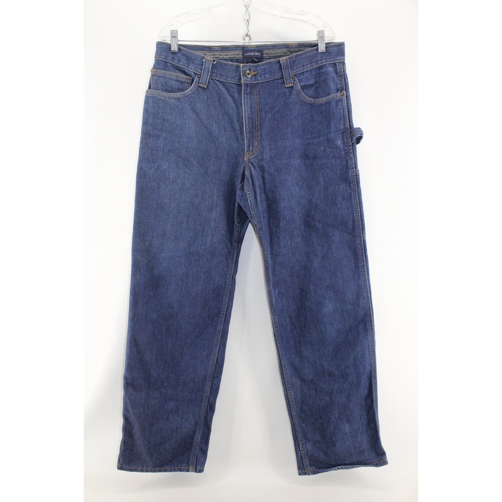Lands' End Carpenter Jeans Dark Wash 36 x 32 100% Cotton